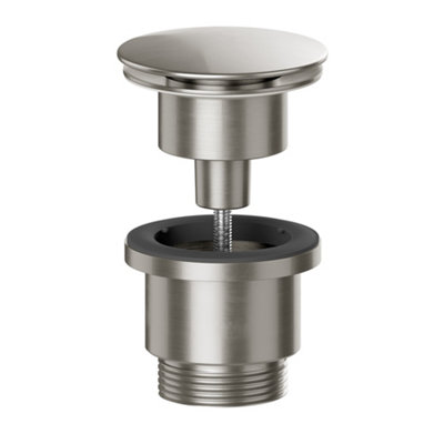 FNX Bathrooms Brushed Nickel Universal Basin Waste Suitable For Basins With Or Without Overflow Solid Metal Leak Free from B&Q