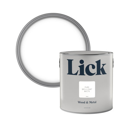 Lick Pure Brilliant White Gloss Metal & Wood Paint2.5L from B&Q