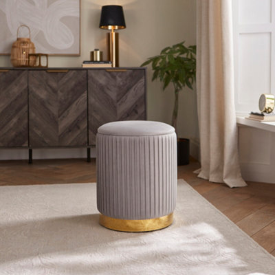 Gfw Esme Grey Pleated Storage Stool - Image 6
