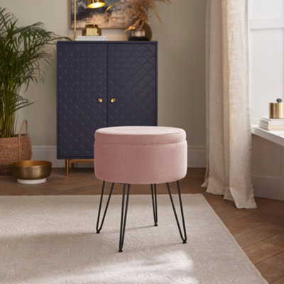 Avery Velvet Occasional Storage Stool from B&Q