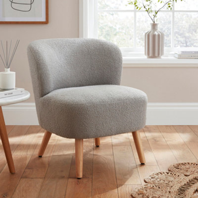 Gfw Evie Boucle Teddy Accent Chair Grey from B&Q