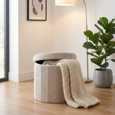 B&Q -  Natural Fabric Ottoman Storage