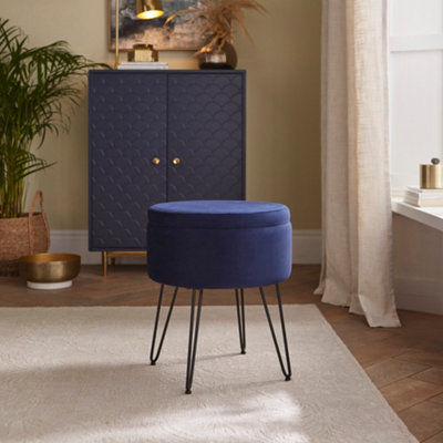 Avery Velvet Storage Occasional Stool from B&Q