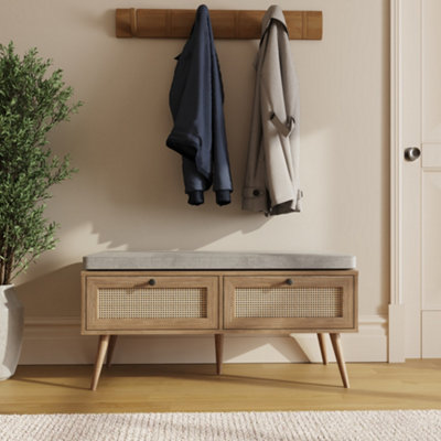  - Noor Rattan 2 Drawer Shoe Cabinet
