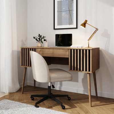 Rowan 2 Door Single Drawer Slatted Desk - Size: 78 X 120 X 45Cm - Wilko Oak Gfw - Image 6