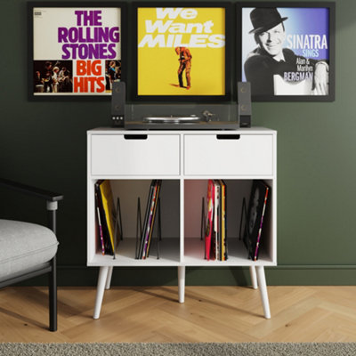 Gfw Unisex White Jaxon Drawer Vinyl Turntable Stand In Size 2 - Image 4