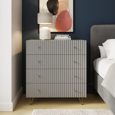GFW - Thalia - Chest of Drawers - 4 Drawer - Grey - Image 7