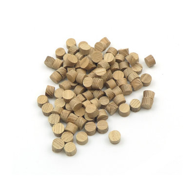 B&Q Oakcrafts - 10Mm Ash Flat Head Cross Plug - Pack Of 100 Grain