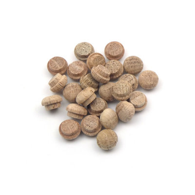 B&Q Oakcrafts - 3/8" - 9.5Mm Oak Mushroom Plug - Pack Of 100 Grain