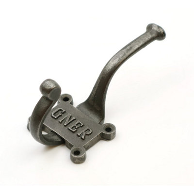 OakcraftsAntique Cast Iron 2 Part Coat Hook Gner 125mmPack Of 5 from B&Q