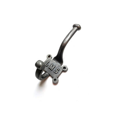 OakcraftsLms Railway Coat Hook Antique Cast Iron 125mm from B&Q