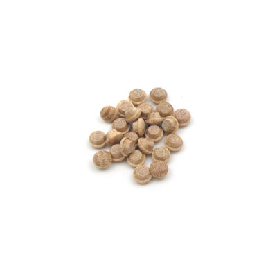 B&Q Oakcrafts - Oak Mushroom Plug 1/4" - 6.5Mm - Pack Of 25 Grain