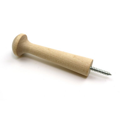 OakcraftsBirch Shaker PegScrew In Version 3.5" / 90mm (Pack Of 5) from B&Q