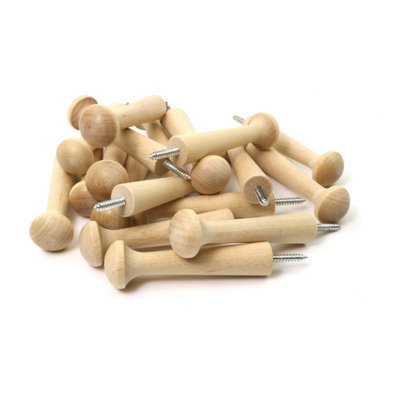 OakcraftsBirch Shaker PegScrew In Version 3.5" / 90mm (Pack Of 20) from B&Q