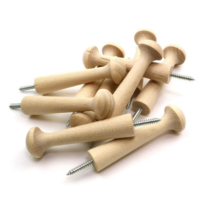 OakcraftsBirch Shaker PegScrew In Version 3.5" / 90mm (Pack Of 10) from B&Q