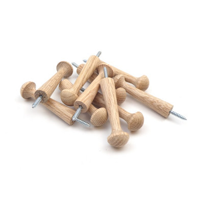 OakcraftsScrew In Oak Shaker Peg 3.5"(Pack Of 10) from B&Q