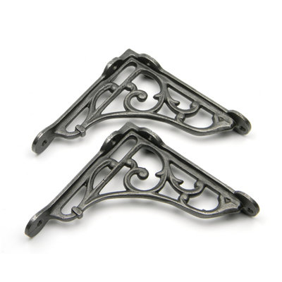 OakcraftsPair Of Antique Cast Iron Heritage Shelf Brackets125mm X 125mm from B&Q