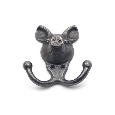OakcraftsAntique Cast Iron Novelty Pig Coat Hook110mm X 100mm from B&Q