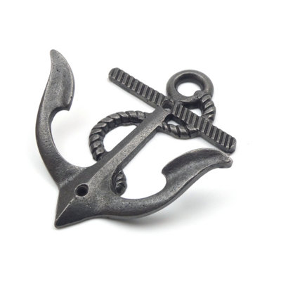 OakcraftsAntique Cast Iron Anchor Design Double Coat Hook135mm High from B&Q