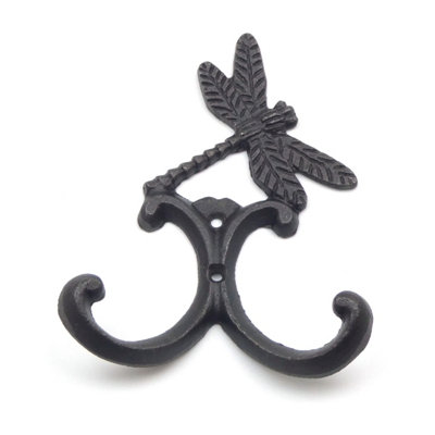 OakcraftsAntique Cast Iron Dragonfly Double Robe Hook130mm High from B&Q