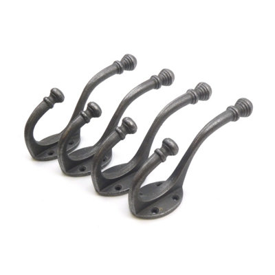 OakcraftsAntique Cast Iron Beehive Tipped Coat HookPack Of 4 Hooks from B&Q