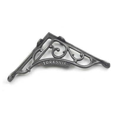  - OakcraftsPair Of Antique Cast Iron Victorian Style 'yorkshire' Shelf Brackets180mm X 200mm