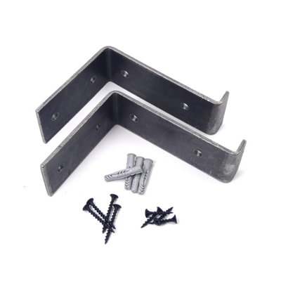 OakcraftsPair Of Lipped Scaffold Board Shelf Brackets Cast Iron100mm X 125mm from B&Q