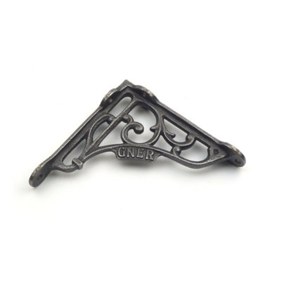 OakcraftsPair Of Antique Cast Iron 'gner' Railway Victorian Style Shelf Brackets125mm X 125mm from B&Q