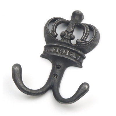 OakcraftsAntique Cast Iron Vintage Style Coronation Crown Twin Coat Hook100mm X 145mm from B&Q