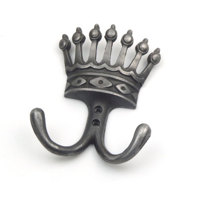 OakcraftsAntique Cast Iron Vintage Style Royal Crown Twin Coat Hook100mm X 135mm from B&Q