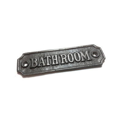 OakcraftsAntique Cast Iron Bathroom Sign115mm X 35mm from B&Q