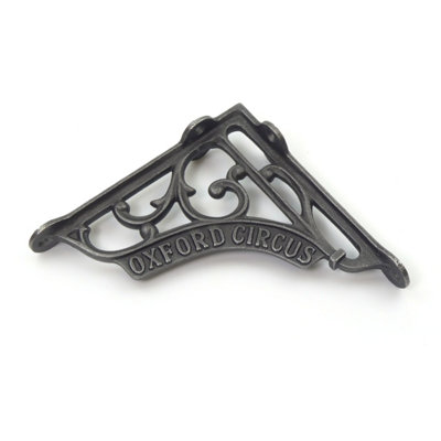  - OakcraftsPair Of Antique Cast Iron London 'oxford Circus' Shelf Brackets125mm X 125mm