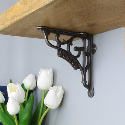OakcraftsPair Of Antique Cast Iron London Euston Shelf Brackets125mm X 125mm from B&Q