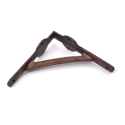 Oakcrafts -Pair Of Cast Iron Gallows Shelf Brackets With A Copper Finish150mm X 150mm from B&Q