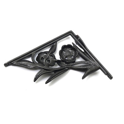  - OakcraftsPair Of Antique Cast Iron Decorative Flower Shelf Brackets200mm X 175mm