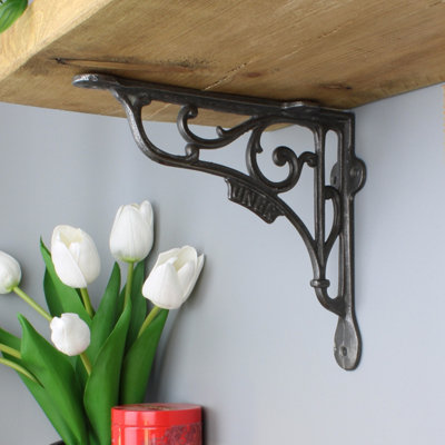OakcraftsPair Of Antique Cast Iron 'gner' Railway Victorian Style Shelf Brackets195mm X 180mm from B&Q