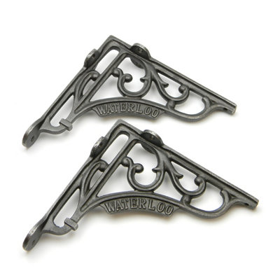  - OakcraftsPair Of Antique Cast Iron London 'waterloo' Shelf Brackets150mm X 150mm