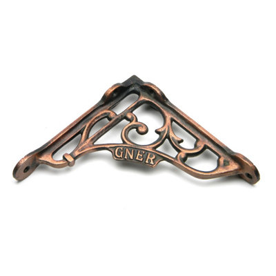Oakcrafts -Pair Of Gner Shelf Brackets Antique Cast Iron With A Copper Finish130mm X 130mm from B&Q