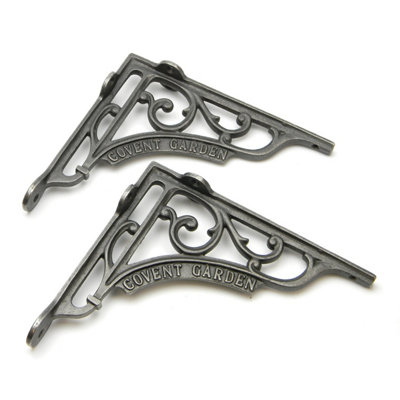 OakcraftsPair Of Antique Cast Iron Covent Garden Shelf Brackets180mm X 200mm from B&Q
