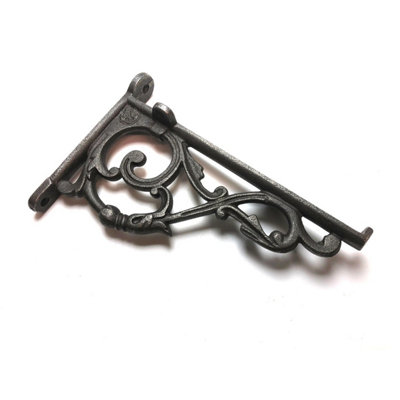 OakcraftsPair Of Antique Cast Iron Lipped Shelf Brackets155mm X 105mm from B&Q