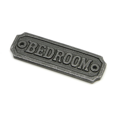 OakcraftsAntique Cast Iron 'bedroom' Door Sign105mm X 35mm from B&Q