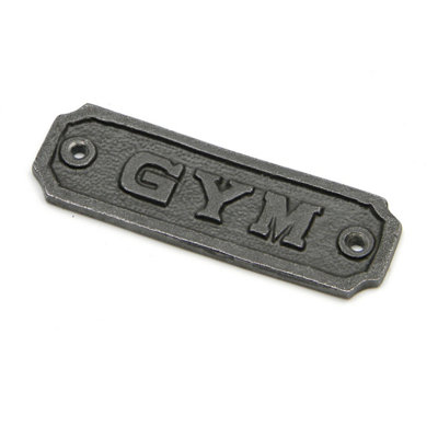OakcraftsAntique Cast Iron 'gym' Door Sign106mm X 35mm from B&Q