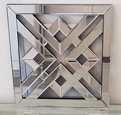 Biznest 40Cm Decorative Geo Mirror Geometric Style Modern Fashion Art Decor Decorative Mirror For Living Room Bedroom Bathroom (1) from B&Q