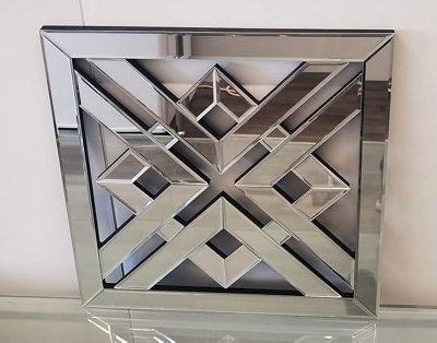 Biznest 40Cm Decorative Geo Mirror Geometric Style Modern Fashion Art Decor Decorative Mirror For Living Room Bedroom Bathroom (2) from B&Q
