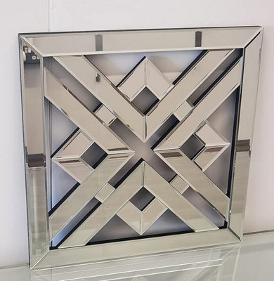 Biznest 40Cm Decorative Geo Mirror Geometric Style Modern Fashion Art Decor Decorative Mirror For Living Room Bedroom Bathroom (3) from B&Q