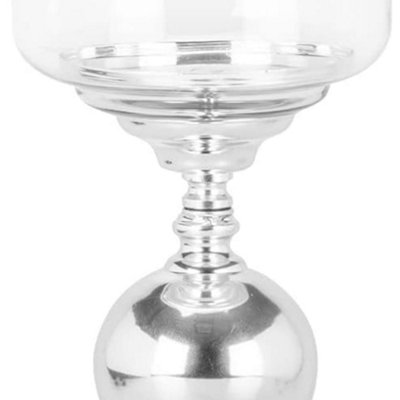 Biznest Silver Table Top Hurricane Candle Holder Lantern With Glass For Home Decor Wedding Centerpiece from B&Q