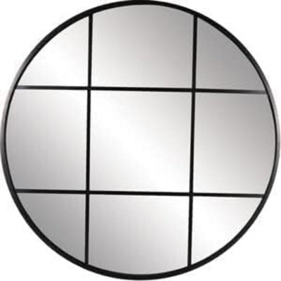 Biznest Round Black Window Mirror Stylish Décor Frame 80Cm from B&Q