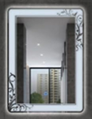 Biznest Double Led Flower Lighted  Wall Mirror White Light Touch Switch With Fog Pad (70X50 Cm Rectangle Style L8025) from B&Q