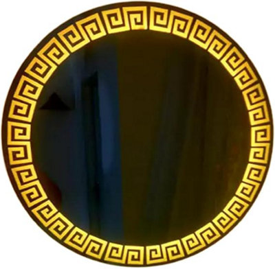 Biznest Round Zig Zag Bathroom Led Mirror Lights Illuminated Demister Pad Antifog Touch (60X60Cm) from B&Q