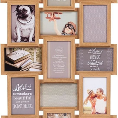 Biznest 15 Picture Multi Aperture Photo Frame For 15 Photos Holds 6X4 Home DecorationLiving RoomBedroom Room (Oak) from B&Q